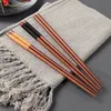 Kitchen Wooden Chopsticks Adult Non Slip Line Wrapping Chopsticks Hotel Banquet Public Chopstick Eco-friendly Wood Tableware BH7545 TYJ