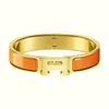 Classic Gold Plated Stainless Steel H Bangle Bracelet for Women Gift