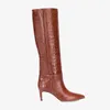 Boots Arden Furtado 2021 Fashion Spring Women's Shoes Serpentine Shilettos Heels Royal Blue Knee High Boots 43 220906