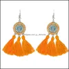 Otros Dreamcatcher Sunflower Tassel Pendiendo para mujeres Bohemian Jewelry Creative Fringe Dangle Drop Pendientes Regalo de cumpleaños G602S F Del Dh3w4