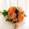 Flores decorativas 13 ramos mini buquês de peony artificial Flor de plantas para festa de casamento EL e decoração de casa