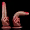 Dildo miękkie dwuwarstwowe Silcone Dildo korek analny dla dorosłych środkowy palec kobiet masturbacja Av Stick masaż prostaty Sex zabawki dla kobiet 0803