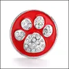 Andra Colorf Crystal Paw Snap -knapp smyckekomponenter Oljem￥lning 18mm metall snaps knappar passar armband Bangle Noosa DHSeller2010 DHBG4