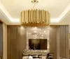 Luxe Moderne LED Lampes Lustre Or Delightfull Tube Suspension Suspension Suspension En Acier Inoxydable Luminaires Suspendus