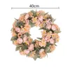 Decorative Flowers Wreaths 40CM Rose simulated garland Rattan ring decoration Photography props Wedding wreath Flower home door Decoration T220905
