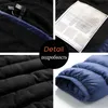 Donsparka's voor heren Winter Warm USB-verwarming Fleecejassen Slimme thermostaat Afneembare capuchon Verwarmde waterdichte jas Kleding 220907