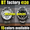 BT Factory Mens Watch 40-12.2mm 4130 Hela automatisk mekanisk timingrörelse Högsta kvalitet Glow-in-the-Dark Waterproof