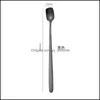 Spoons Stainless Steel Long Handle Scoops Colourf Square Head Spoon Teacup Coffee Ice Cream Tableware Stirring Ladle 2 8Xh G2 Drop De Dhv1I