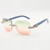 Endless diamond Sunglasses 3524028 with Natural blue wood legs and 58mm Cut Lens Thickness 3.0mm