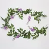 Fleurs décoratives 1pc fête bricolage rotin 2M Simulation glycine fleur haricot chaîne plastique fausse décoration plante