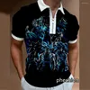 Men's Polos Phechion Fashion Men's Shirt Super Anime DBZ 3D Print Short Sleeve Lapel Zip Slim Fit Z08