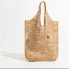 Hot ins topp Luxurys designers väska mode shopping The Tote Woman ihålig raffia halm lyxdesigner rese handväskor sneda gamla blomma axelväskor dam handväska