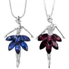 Pendentif Colliers 2022 Ballerina Girl Strass Collier et élégant cristal bleu longue chaîne de pull bijoux personnalisés