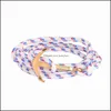 Perlé Strands 10Pc / Set Ancre Crochet À La Main Paracord Bracelet Nylon Corde Hommes Femmes Mode Bijoux Drop Delivery 2021 Bracelets Dhse Dhstf