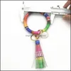 Braccialetti con ciondoli Bracciale da donna Fiore Pu Pelle Nappa Orologio da polso Portachiavi Bracciale con ciondoli Portachiavi Braccialetti Titolare per gioielli Ragazza Goccia Dh8Wu