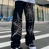 Herenbroeken Jeans High-end Koreaanse versie Losse rechte wijde pijpen Spider Printing High Street Lange heren streetwear 220907boi8BOI8