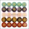 Pierres précieuses en vrac Chakra Disc Gemstone Metatron Cube Fabriqué à la main Craved Palm Worry Thumb Stone Therapy Géométrie Guérison Coin Dhseller2010 Dhwkr