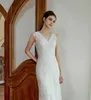 Mermaid wedding dress l beaded lace neat fashion light dress v-neck waist LD8014