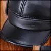 Шариковые шапки мужская кепка зимняя шляпа для мужчин 2021 Подличная кожа