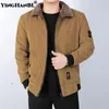 Vestes pour hommes Hiver Hommes Coton Rembourré Chaud Lâche Parka Manteau Casual Corduroy Court Mâle Veste Homme Solide Coupe-Vent Zip Vêtements 220907