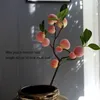 Décoration de fête plantes artificielles bonsaï mandarine pêche arbre fruitier en pot pour la maison salle de mariage fleur El décor faux