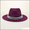 Chapéus de borda ardente Fedoras BK Hat 2021 Feel Pearl Fedora Hats For Women Woman Panamá Cap Caps de Jazz Feminino Autumn Win Carshop2006 DHnay