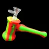 Accessoires pour fumer Pipe à eau en silicone Narguilé Dab Rigs Bongs en verre 7 '' Marteau barboteur