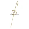 Other Cler Hook Earrings For Women Girls Fashion Piercing Climbers Earring Rhinestone Ear Cuff Jewelry Wedding Gift C522Fz Drop Deliv Dh0Ny