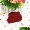 Storage Bags Retro Handbag Flannelette Pure Colors Hand Held Coin Purse With Metal Buckle Women Wallets 3 Inches 1 7Wc E1 Drop Delive Dhcm9