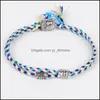 Altri bracciali Gioielli etnici fatti a mano Braccialetto regolabile intrecciato con testa di Buddha Donna Uomo Accessori con ciondoli intrecciati Q525Fz Drop Delive Dhsyt