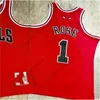 Sömda retro baskettröjor Rodman 91 Dennis Kukoc 7 Toni Rose 1 Derrick Red White Black High Quality Jersey Size S-XXXL