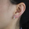 Hoop Ohrringe Gro￟handel 100% real 925 Sterling Silber Ohrring mit runden CZ asphaltiert Mini kleiner Huggie -Kreis f￼r Frauen Boho -Schmuck