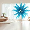 Zeitgenössische Hängelampen, mundgeblasenes Glas-Kronleuchter, Italien-Design, runde Glaslampe, Hotel-Wohnzimmer-Hängevorrichtungen, blauer Schirm, Dekor LR1472-2