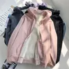 Sweats à capuche pour femmes Sweatshirts paresseux en peluche et fermeture éclair épaisse automne hiver mode femmes sweat à capuche manteau Y2K coréen couleur unie à manches longues femme 220907