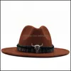 Stingy Brim Hats Fedoras In Bk Male Female Caps Mens Womens Hat Felt Fedora Hats For Women Men Western Cowboy Cap Woman Man A Bdehome Dhxue