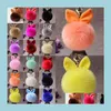 Клавичные маховые шерные шары с меховом шариком ключ -цепь Poms Poms Carm Bag Сумка шарм -пушистые пушистые Keyrings Модные украшения d316q f dro bdehome dhlrx