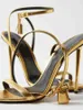 MetallicLeather Designer Märken hänglås Sandal Womens High Heels Strap Pointy Toe Sandal Naked Gold Tomlies Fordlies Heeled Sandals Wedding Party Luxury Gift Wit Wit Wit Wit Wit Wit Wit Wit Wit Wit Wit Wit Wit Wit Wit Wit Wit Wit