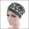 Beanie/Skull Caps Turban Hat For Women Head Wrap Cap Scarf Hats Elastic Cotton Scarves Long Tail Caps Lady Headwrap Headwear African Dhd4M