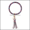 Porte-clés Porte-clés Bracelet en cuir Porte-clés Bracelet Bracelet Personnalisé Big O Boucle Porte-clés Bracelets Avec Tassel Keychians Drop D Dhtfj