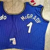 Stitched retro baskettröjor McGrady 15 Vince 1 Tracy Carter Red Blue White Black High Quality Jersey