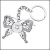 Keychains Noosa Fashion Trendy Keychains Fish Butterfly Dolphin Crystal Rhinestone Snaps Car Bag Keyrings Fit 18Mm Snap Dhseller2010 Dhfm6