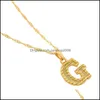 Pendant Necklaces Gold 26 Letter Necklace Charm Personalized Alphabet A-Z Pendant Necklaces Fashion Twist Chain Jewelry F Carshop2006 Dhkmu