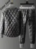 Pantaloni da donna a due pezzi Set invernale in velluto a vita alta Pantaloni da lavoro neri riscaldati formali caldi da donna 220907