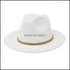 Stingy Brim Hats Jazz Formal Hat Panama Cap Man Woman Felt Fedora Hats Winter Wide Brim Caps Men Women Trilby Chapeau Female Lady Fas Dhcgi