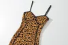 Casual jurken sexy off schouder backless zomer 2022 vintage slanke vestidos boho luipaard print sling jurk voor vrouwen
