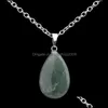 Pendentif Colliers Mode Pierre Naturelle Colliers Cristal De Quartz Goutte D'eau Pendentif Chakra Point Guérison Gem Collier Pour Carshop2006 Dhi6J