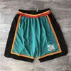 Shorts de basket-ball d'équipe Just Don Retro Snow Mountain City Version Bck Wear Sport Pant avec Pocket Zipper Sweatpants Hip Pop