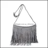 Storage Bags Different Color Tassels Single Shoder Bag Weave Cross Package Romantic Outdoor And Party Solid High Quality Style 19Sgh1 Dhipc