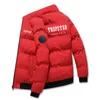 Mensjackor 2022 Tryckt Trapstar Padded Jacket Men Autumn och Winter Warm Windproof med Mandarin Collar Large 95yy