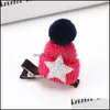 Party Favor Christmas Hairpin Fashion Wool Cap Knit Hat Hair Clip Children Girls Cute Headwears Mti Color Style 1 1Gl H1 Drop Deliver Dhmns